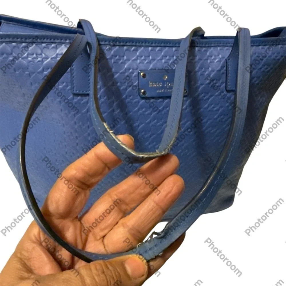 KATE SPADE PENN PLACE EMBOSSED MARGARETA TOTE BLUE COLOR